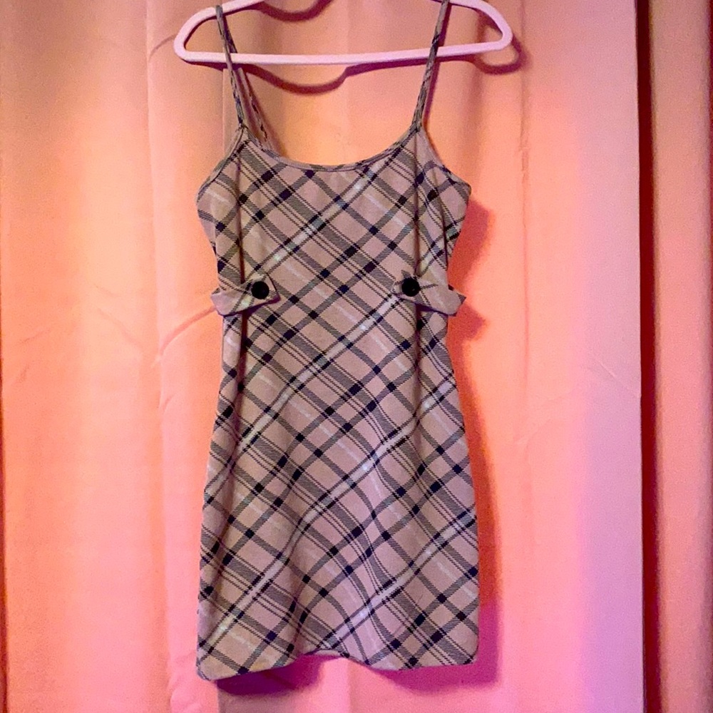 rue21 pink plaid mini dress